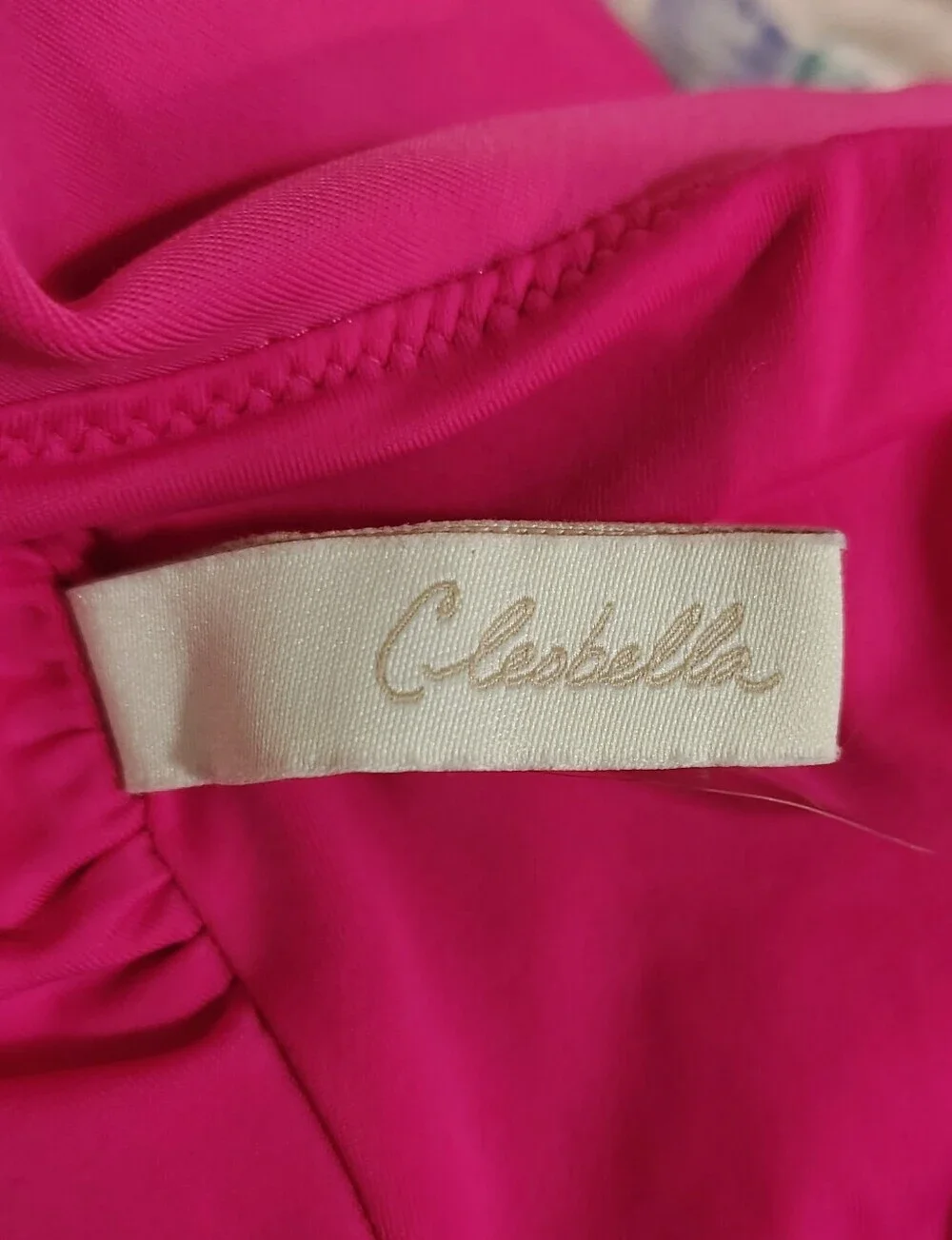 Cleobella Amelia Swimsuit One Piece Small Hot Pink Ruffle Smocked Bathing Suit